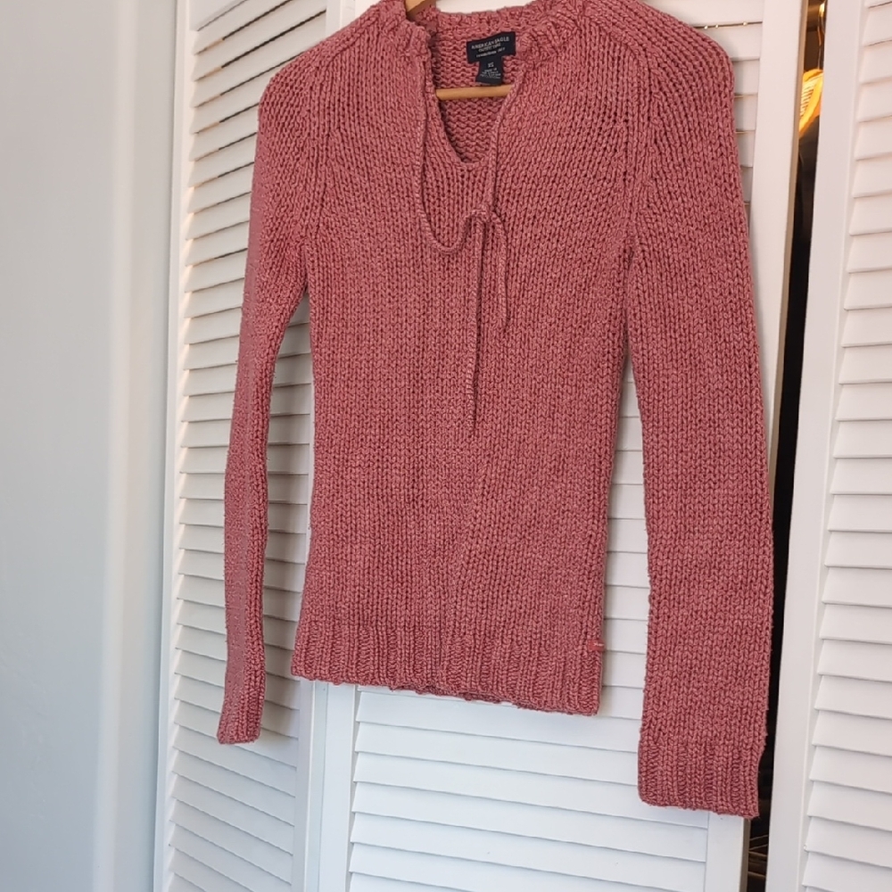 American Eagle By Payless Pink Cowl Neck Sweater